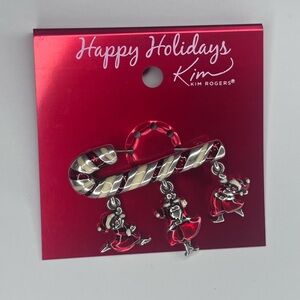 Kim Rogers Candy Cane Dancing Santa Pin